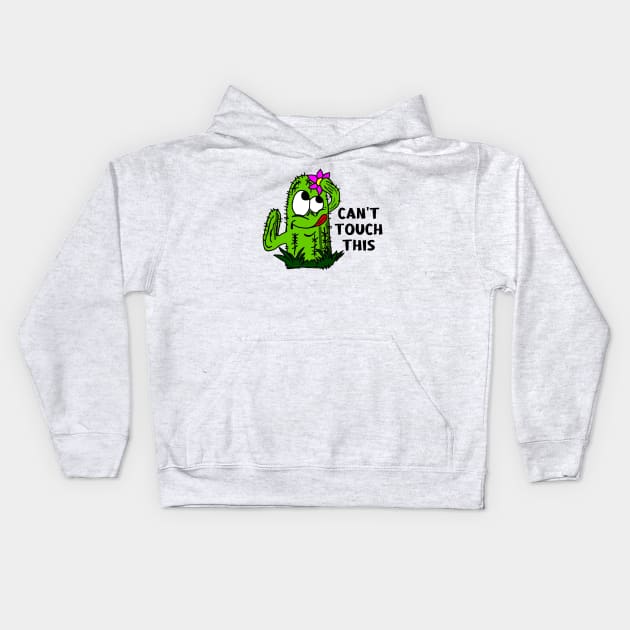 Funny Cartoon Cactus Kids Hoodie by imphavok